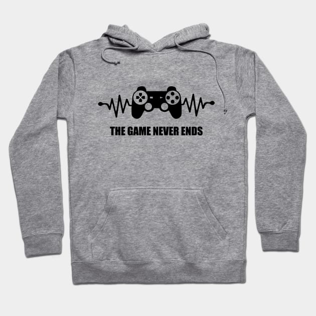 game never ends heartbeat controller gamer quote gaming Hoodie by jodotodesign